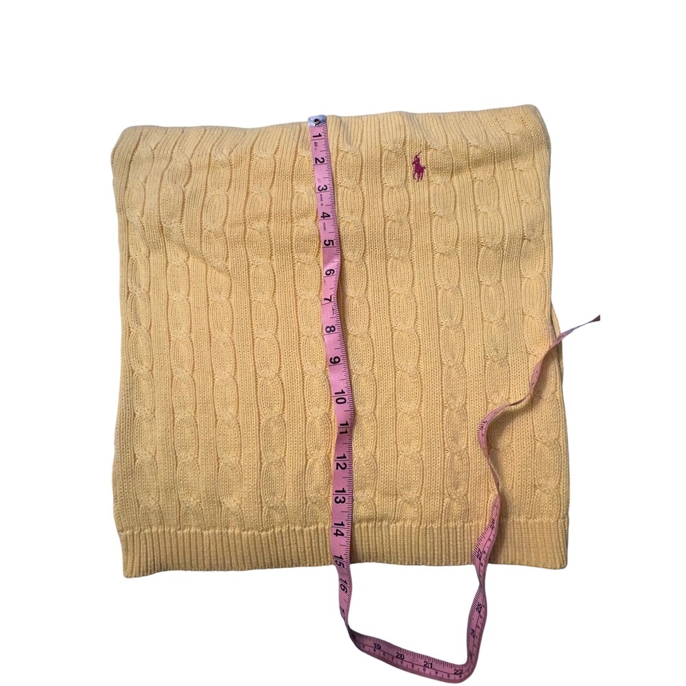 Ralph Lauren Yellow Cable Knit Halter Tube Top Pink Pony Cotton Size L - Picture 6 of 7